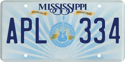 MS license plate APL334