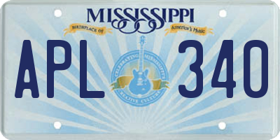 MS license plate APL340