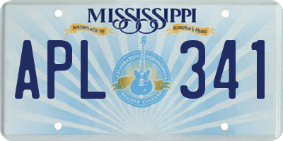 MS license plate APL341