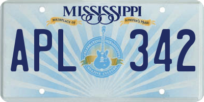 MS license plate APL342