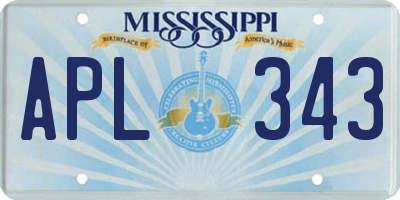 MS license plate APL343