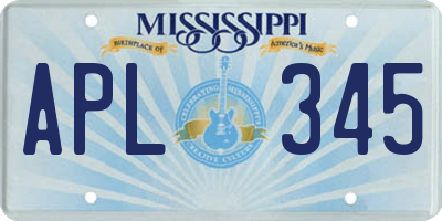 MS license plate APL345