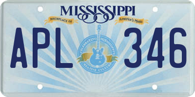 MS license plate APL346