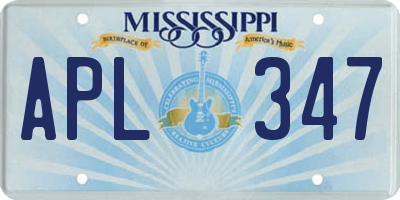 MS license plate APL347