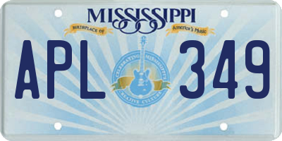 MS license plate APL349