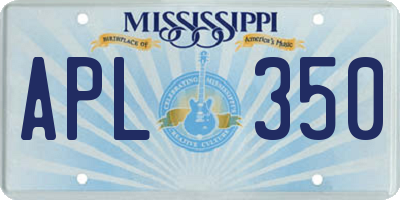 MS license plate APL350