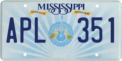 MS license plate APL351