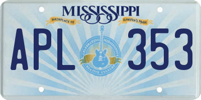 MS license plate APL353