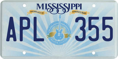 MS license plate APL355