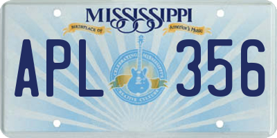 MS license plate APL356