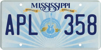 MS license plate APL358