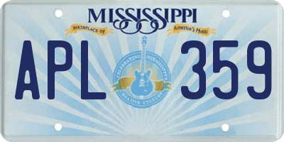 MS license plate APL359