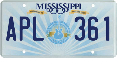 MS license plate APL361