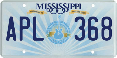 MS license plate APL368
