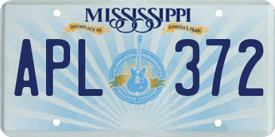 MS license plate APL372