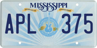 MS license plate APL375