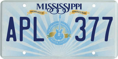 MS license plate APL377