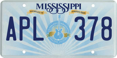 MS license plate APL378