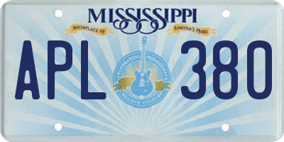 MS license plate APL380