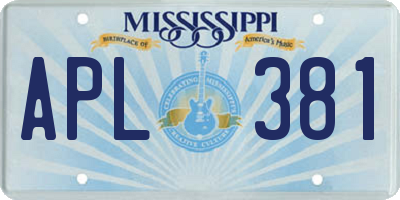 MS license plate APL381