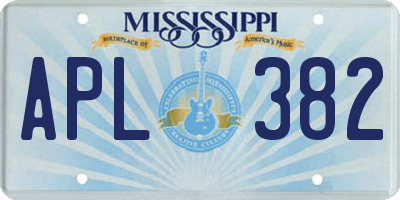 MS license plate APL382