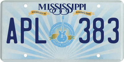 MS license plate APL383