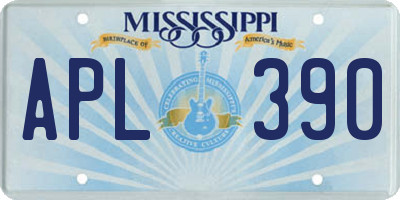 MS license plate APL390