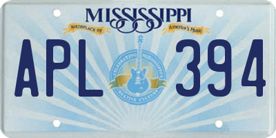MS license plate APL394