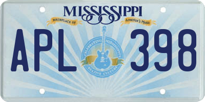 MS license plate APL398
