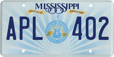 MS license plate APL402