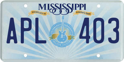 MS license plate APL403