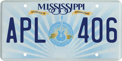 MS license plate APL406