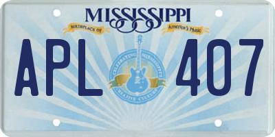 MS license plate APL407