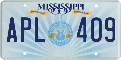 MS license plate APL409