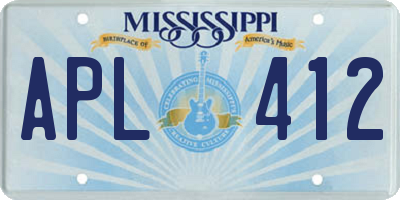 MS license plate APL412