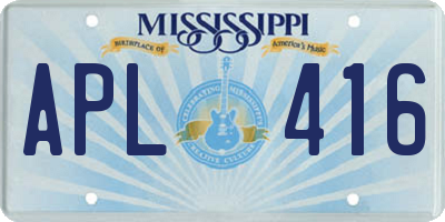 MS license plate APL416