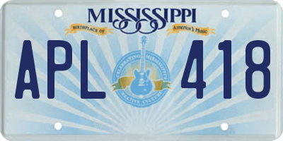 MS license plate APL418