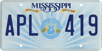 MS license plate APL419