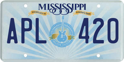 MS license plate APL420