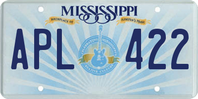 MS license plate APL422