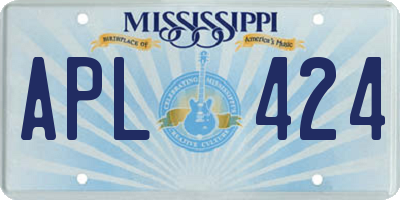 MS license plate APL424