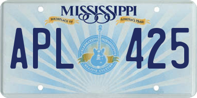 MS license plate APL425