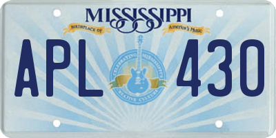 MS license plate APL430