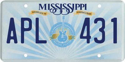 MS license plate APL431