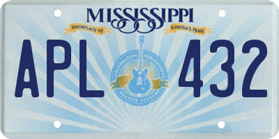 MS license plate APL432