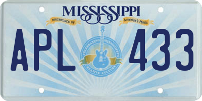 MS license plate APL433