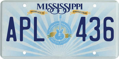 MS license plate APL436