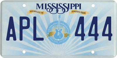 MS license plate APL444