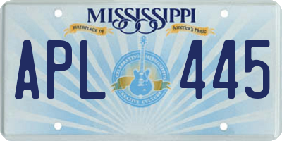 MS license plate APL445