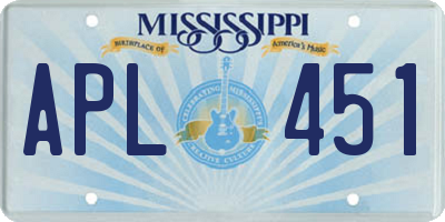 MS license plate APL451